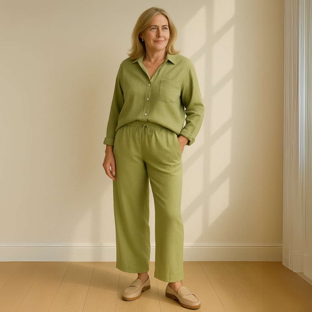 Yvonne | 2-delige set - Blouse & wijde broek