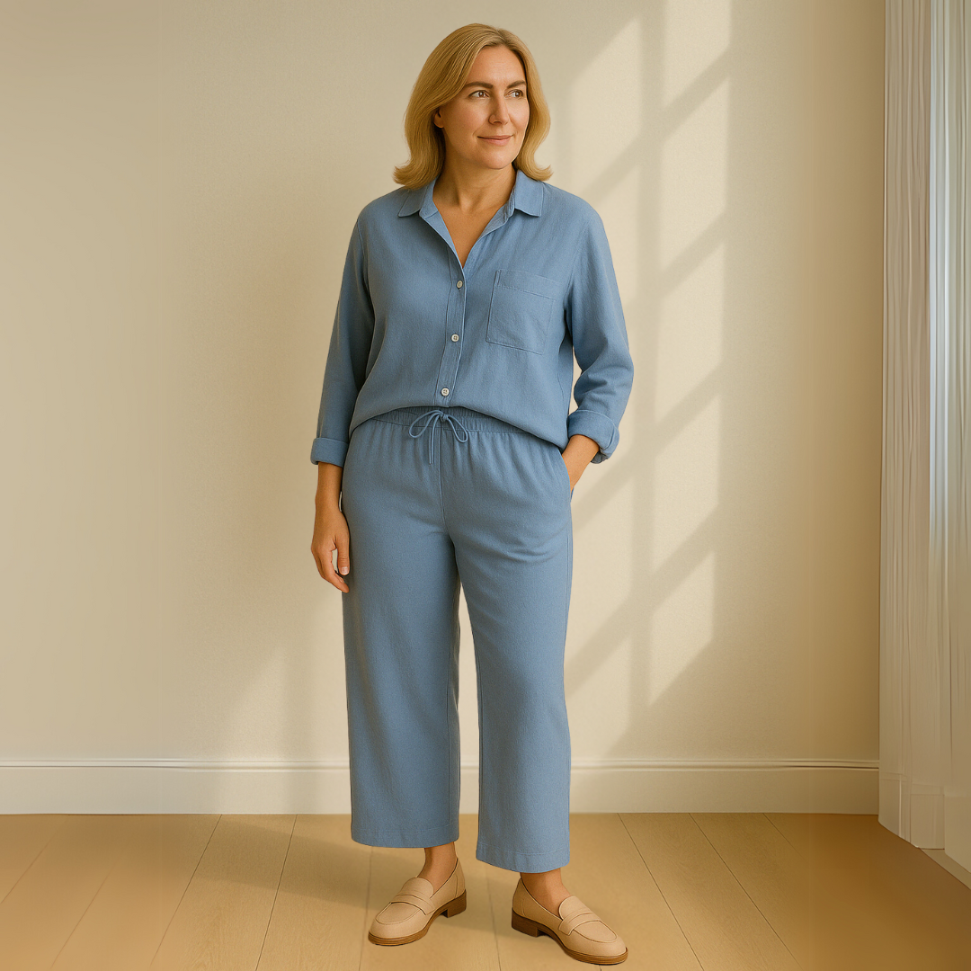 Yvonne | 2-delige set - Blouse & wijde broek