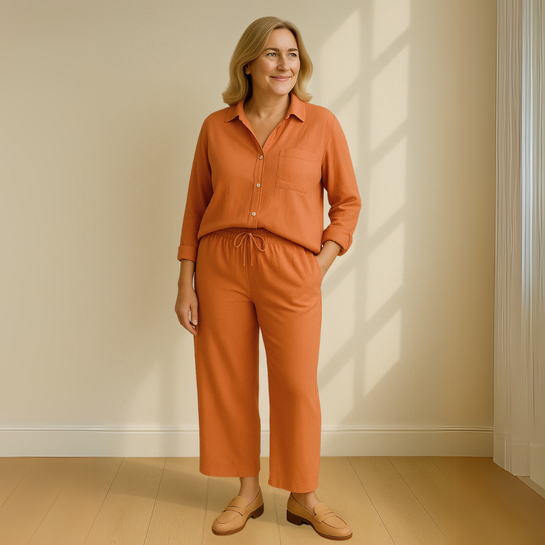 Yvonne | 2-delige set - Blouse & wijde broek