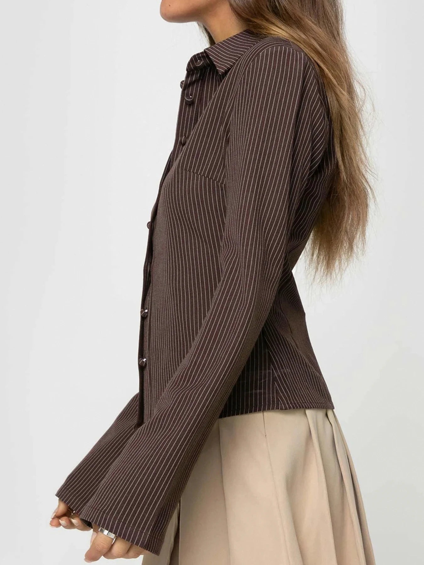 Emma - Blouse in retrostijl met knoopsluiting